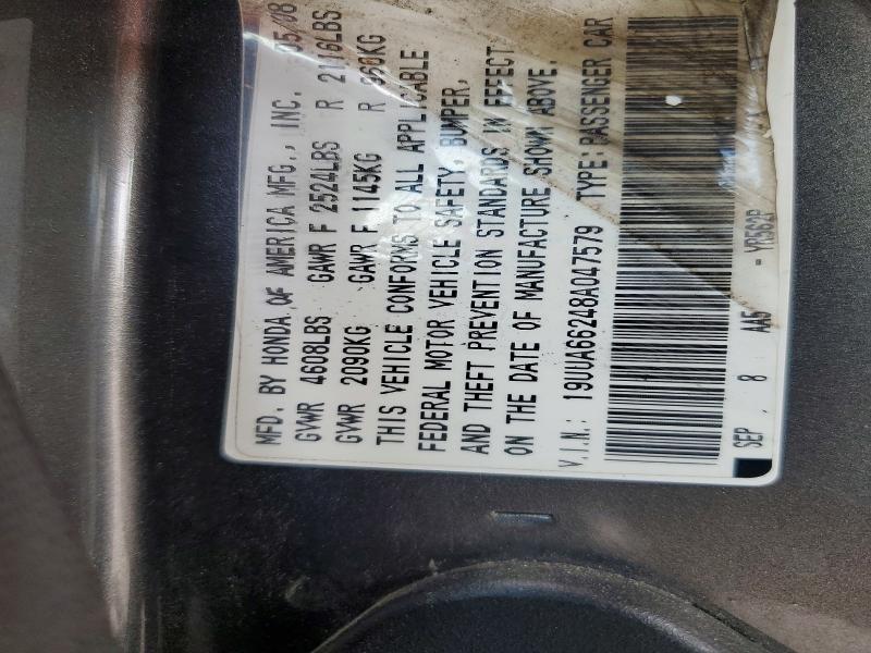 62797676 :رقم المزاد ، 19UUA66248A047579 vin ، 2008 Acura Tl مزاد بيع