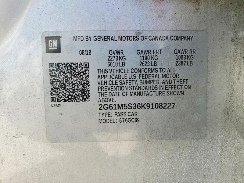 Продажа на аукционе авто 2019 Cadillac Xts, vin: 2G61M5S36K9108227, номер лота: 59315406