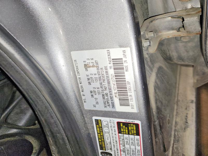 2010 Mazda 3 მანქანა იყიდება აუქციონზე, vin: JM1BL1S51A1337321, აუქციონის ნომერი: 60095636