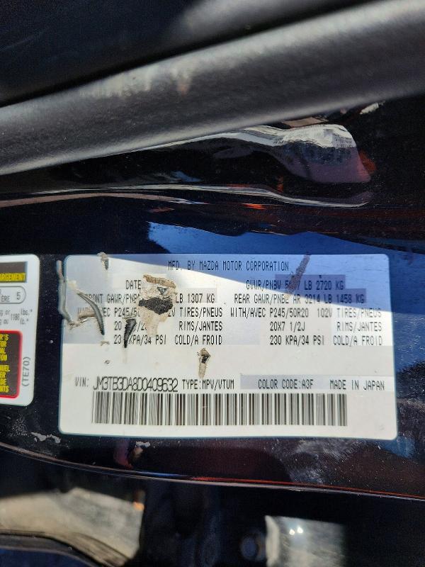 Aukcja sprzedaży 2013 Mazda Cx-9, vin: JM3TB3DA8D0409632, numer aukcji: 60894476