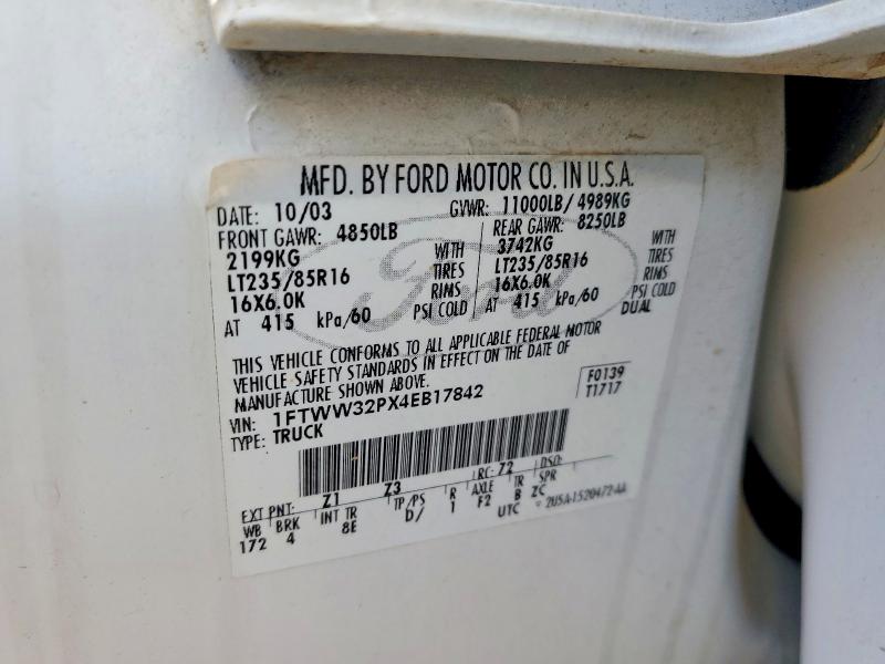 Aukcja sprzedaży 2004 Ford F350, vin: 1FTWW32PX4EB17842, numer aukcji: 60694896