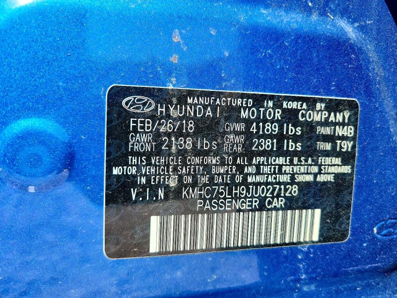 Продажа на аукционе авто 2018 Hyundai Ioniq Electric, vin: KMHC75LH9JU027128, номер лота: 63181936