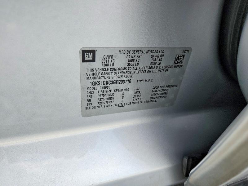 Aukcja sprzedaży 2016 Gmc Yukon Xl, vin: 1GKS1GKC3GR293716, numer aukcji: 79135975