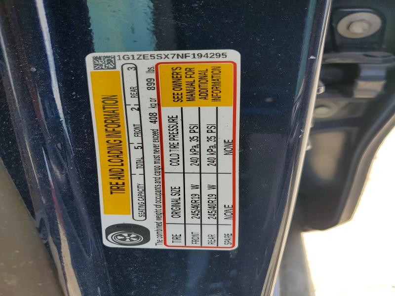 Aukcja sprzedaży 2022 Chevrolet Malibu, vin: 1G1ZE5SX7NF194295, numer aukcji: 62964606