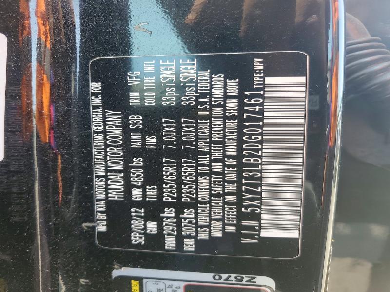 Продаж на аукціоні авто 2013 Hyundai Santa Fe Sport, vin: 5XYZT3LB2DG017461, номер лоту: 61353416