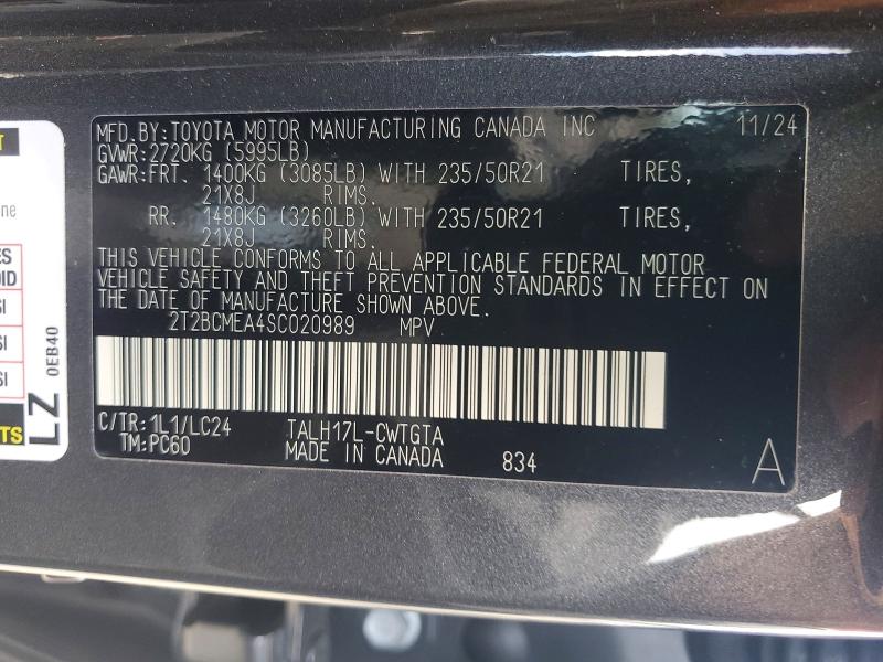 Продажа на аукционе авто 2025 Lexus Rx, vin: 2T2BCMEA4SC020989, номер лота: 59874316