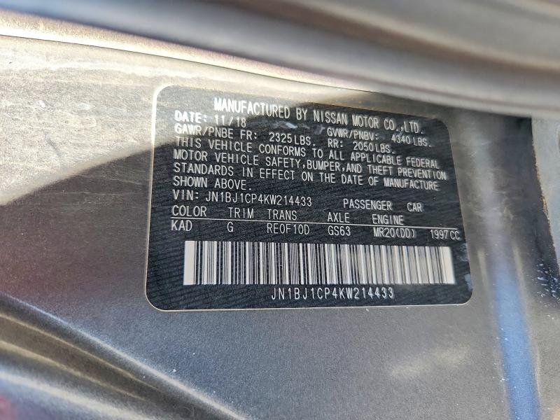 Продаж на аукціоні авто 2019 Nissan Rogue Sport, vin: JN1BJ1CP4KW214433, номер лоту: 62330656