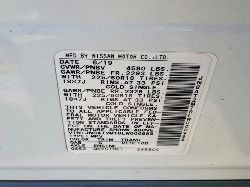 Продаж на аукціоні авто 2020 Nissan Rogue, vin: JN8AT2MT8LW000989, номер лоту: 60393546