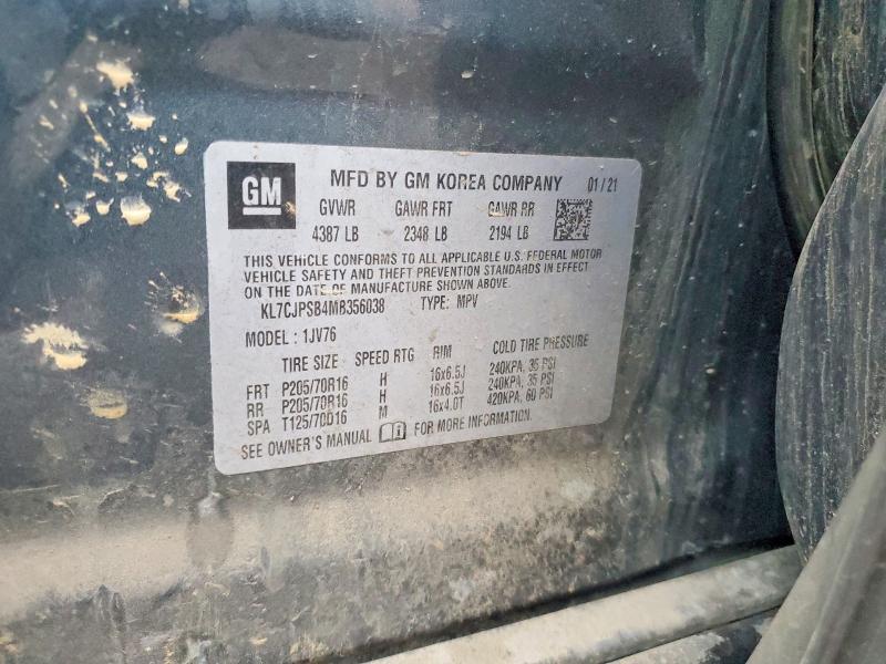 Продаж на аукціоні авто 2021 Chevrolet Trax, vin: KL7CJPSB4MB356038, номер лоту: 61298226