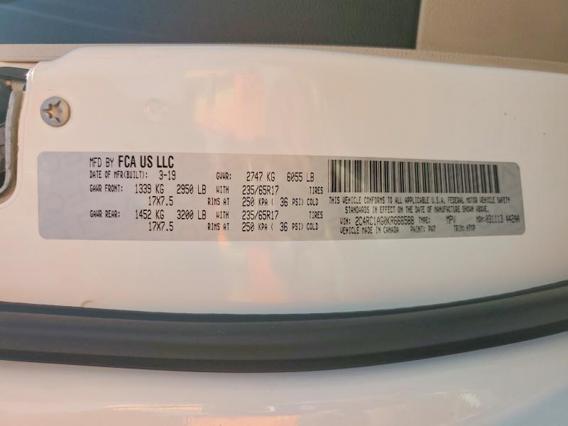 Продаж на аукціоні авто 2019 Chrysler Pacifica, vin: 2C4RC1AG0KR666588, номер лоту: 61850416