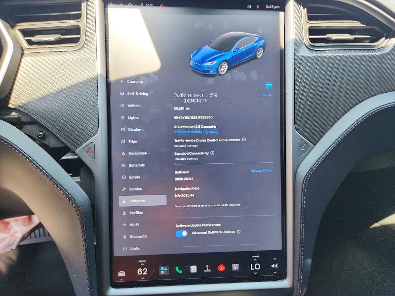 61093236 :رقم المزاد ، 5YJSA1E25JF282970 vin ، 2018 Tesla Model S مزاد بيع