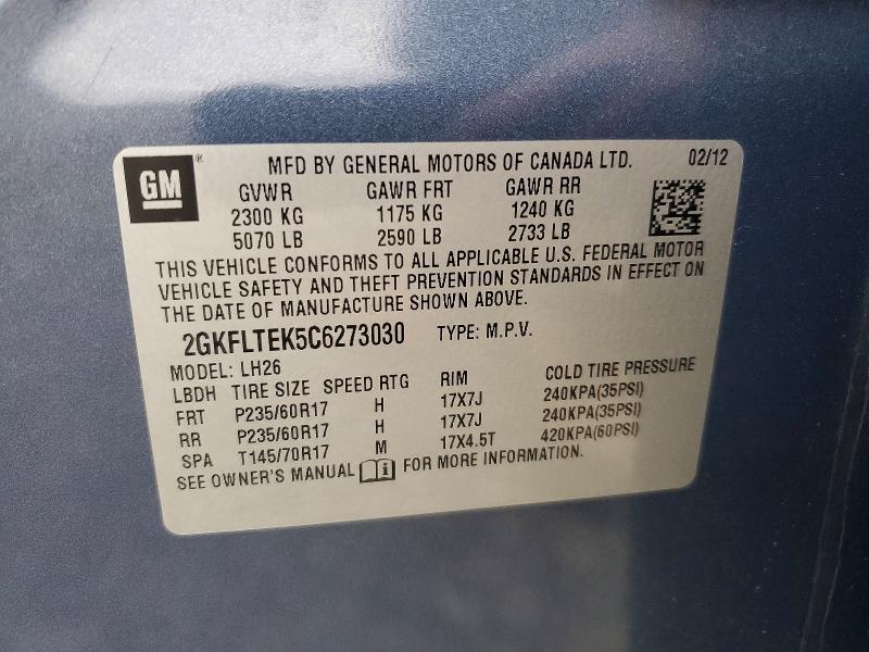 Продажа на аукционе авто 2012 Gmc Terrain, vin: 2GKFLTEK5C6273030, номер лота: 60507686