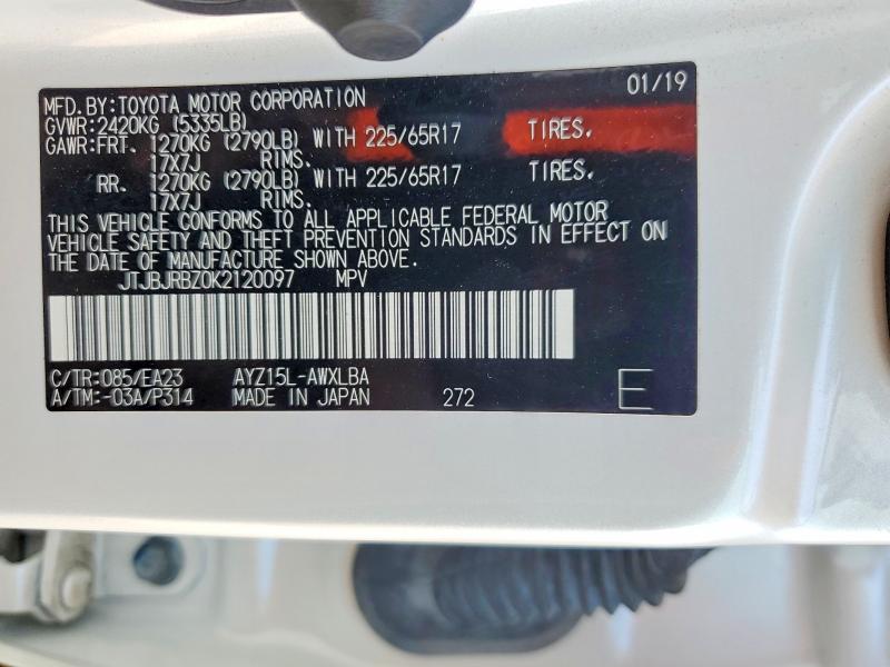 Aukcja sprzedaży 2019 Lexus Nx, vin: JTJBJRBZ0K2120097, numer aukcji: 61439906