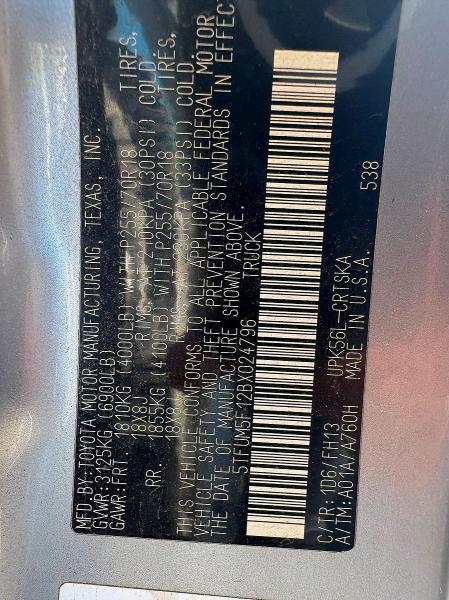 Aukcja sprzedaży 2011 Toyota Tundra, vin: 5TFUM5F12BX024796, numer aukcji: 61581766