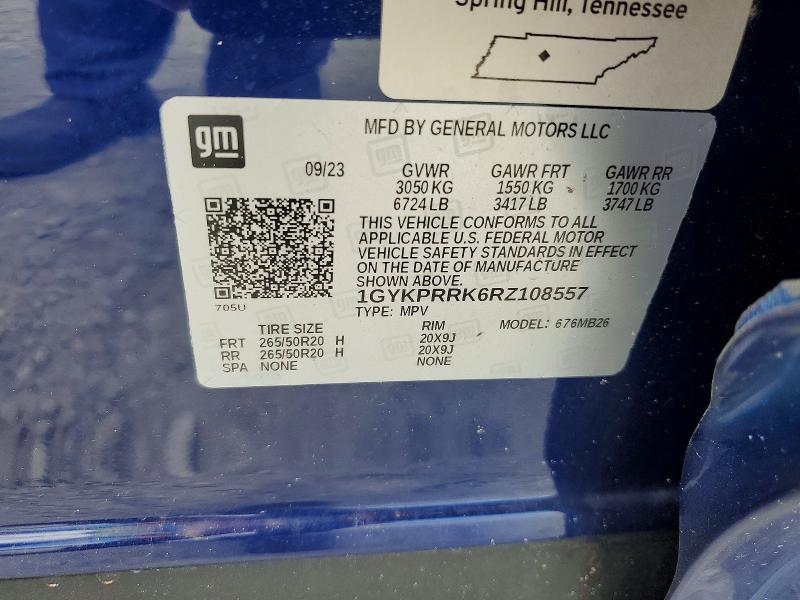60949676 :رقم المزاد ، 1GYKPRRK6RZ108557 vin ، 2024 Cadillac Lyriq مزاد بيع