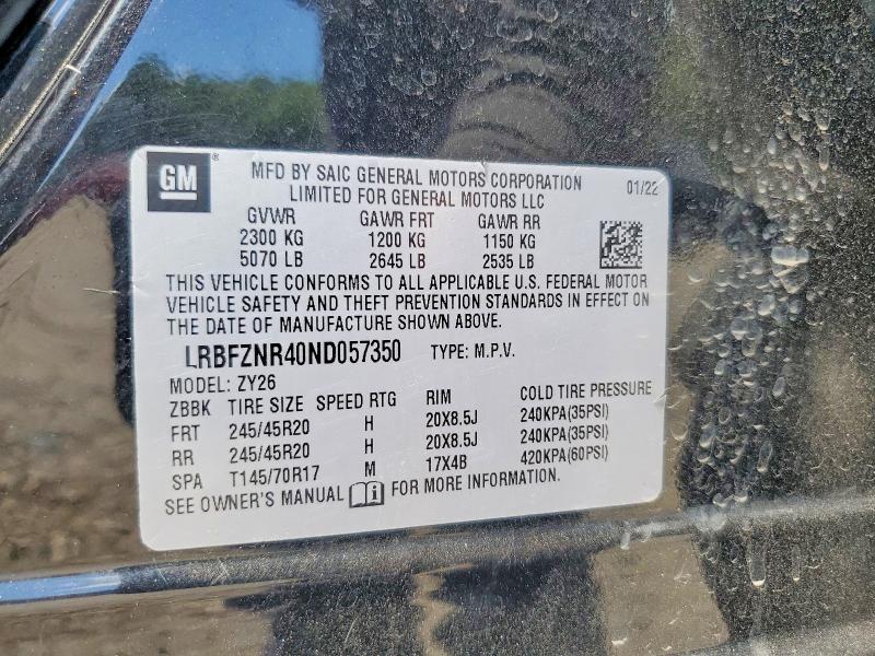 Продаж на аукціоні авто 2022 Buick Envision, vin: LRBFZNR40ND057350, номер лоту: 61401536