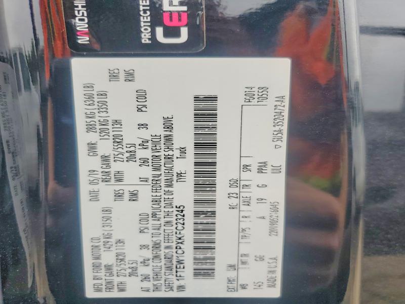62406286 :رقم المزاد ، 1FTEW1CPXKFC23245 vin ، 2019 Ford F150 مزاد بيع
