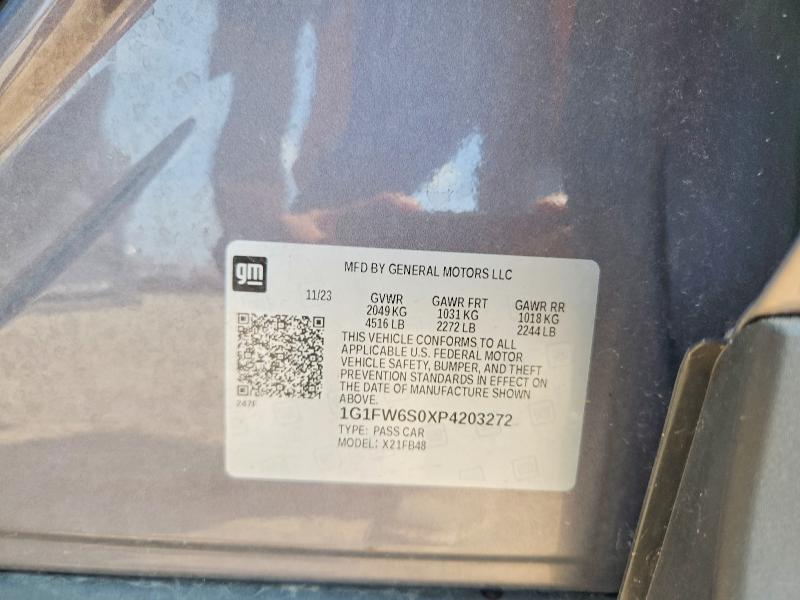 2023 Chevrolet Bolt Ev მანქანა იყიდება აუქციონზე, vin: 1G1FW6S0XP4203272, აუქციონის ნომერი: 60179126