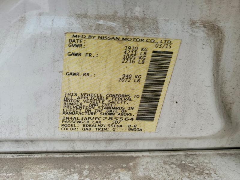 Продаж на аукціоні авто 2015 Nissan Altima, vin: 1N4AL3AP2FC285564, номер лоту: 60979156