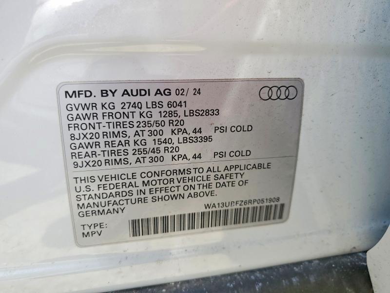 Aukcja sprzedaży 2024 Audi Q4 E-tron, vin: WA13UBFZ6RP051908, numer aukcji: 60081476