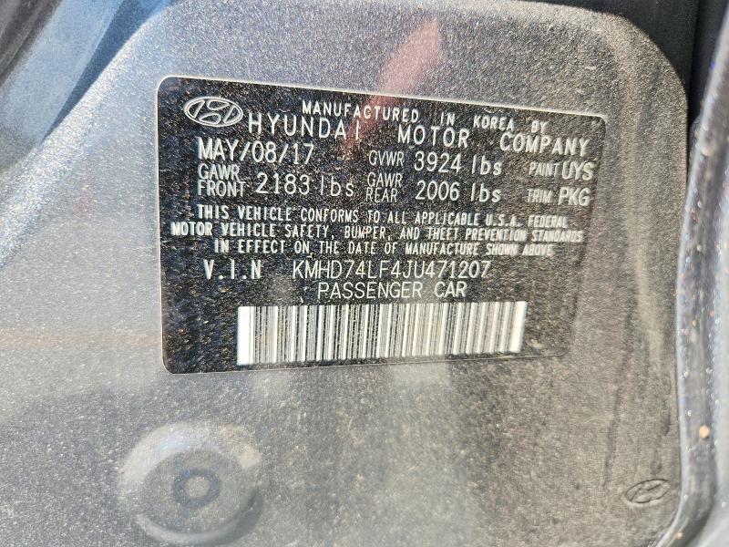 Aukcja sprzedaży 2018 Hyundai Elantra, vin: KMHD74LF4JU471207, numer aukcji: 59876126