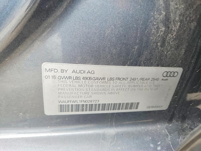 2015 Audi A4 მანქანა იყიდება აუქციონზე, vin: WAUFFAFL1FN028723, აუქციონის ნომერი: 63026716