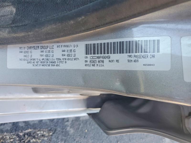 2015 Chrysler 200 მანქანა იყიდება აუქციონზე, vin: 1C3CCCAB0FN502450, აუქციონის ნომერი: 85459365