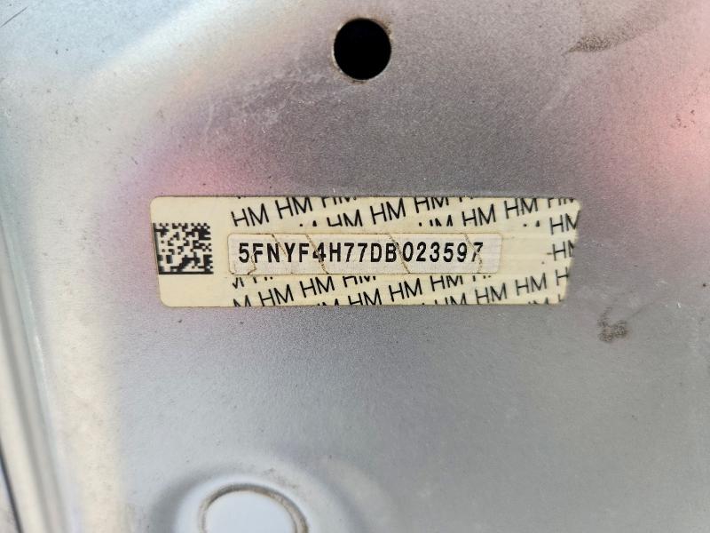 62744666 :رقم المزاد ، 5FNYF4H77DB023597 vin ، 2013 Honda Pilot مزاد بيع