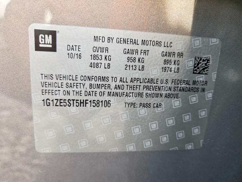 Продаж на аукціоні авто 2017 Chevrolet Malibu, vin: 1G1ZE5ST5HF158106, номер лоту: 60420166