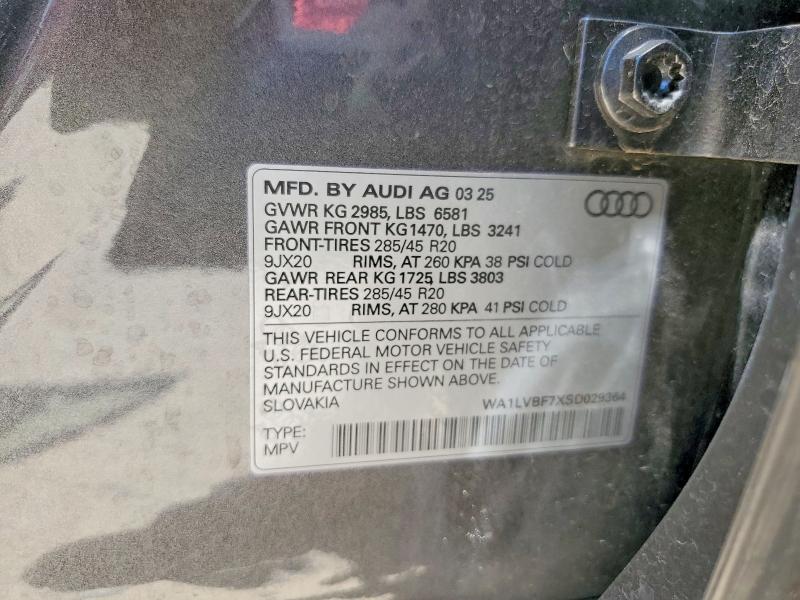 61866806 :رقم المزاد ، WA1LVBF7XSD029364 vin ، 2025 Audi Q7 مزاد بيع