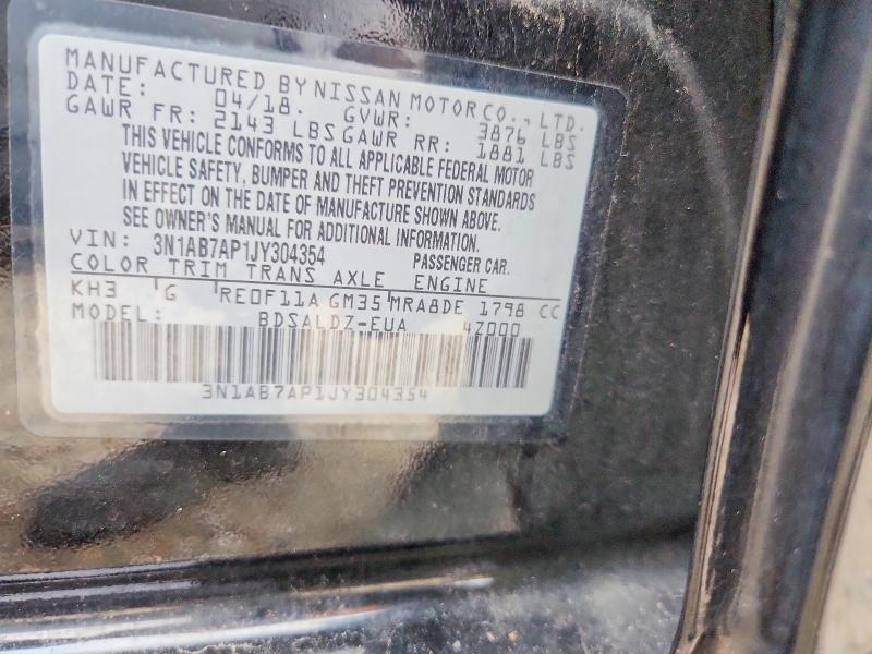 Aukcja sprzedaży 2018 Nissan Sentra, vin: 3N1AB7AP1JY304354, numer aukcji: 60323376