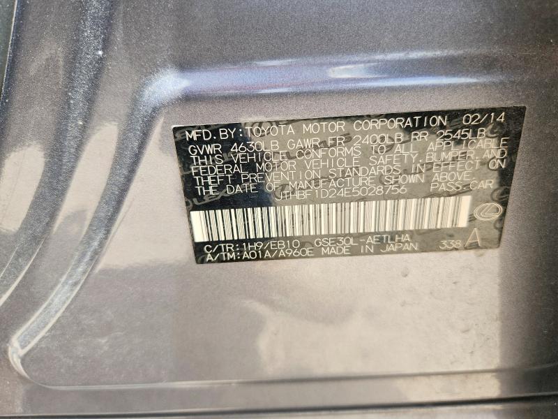 Продажа на аукционе авто 2014 Lexus Is, vin: JTHBF1D24E5028756, номер лота: 59615486