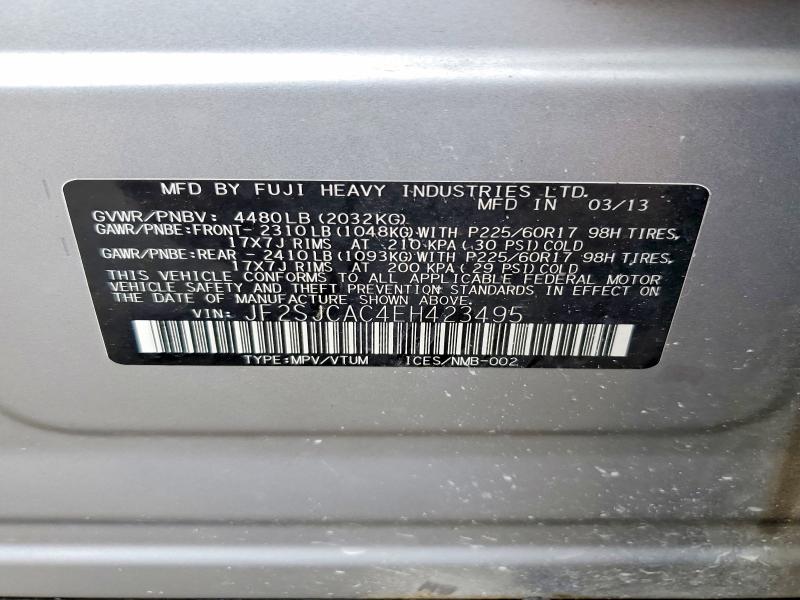 Aukcja sprzedaży 2014 Subaru Forester, vin: JF2SJCAC4EH423495, numer aukcji: 60386996