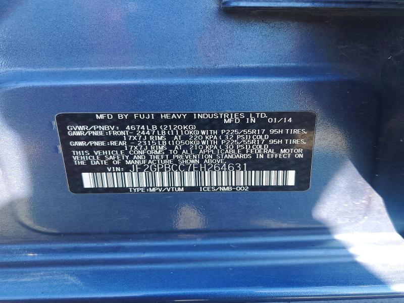 62449066 :رقم المزاد ، JF2GPBCC7EH264631 vin ، 2014 Subaru Xv Crosstrek مزاد بيع