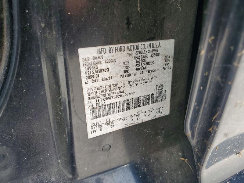 Aukcja sprzedaży 2002 Ford F150, vin: 1FTRW07392KE07649, numer aukcji: 61929596