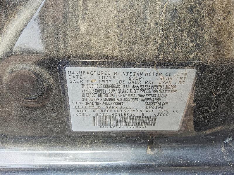 61226736 :رقم المزاد ، 3N1CN8FV4LL828661 vin ، 2020 Nissan Versa مزاد بيع