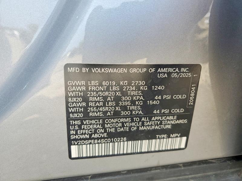 Продажа на аукционе авто 2025 Volkswagen Id.4, vin: 1V2DSPE84SC010226, номер лота: 59243696
