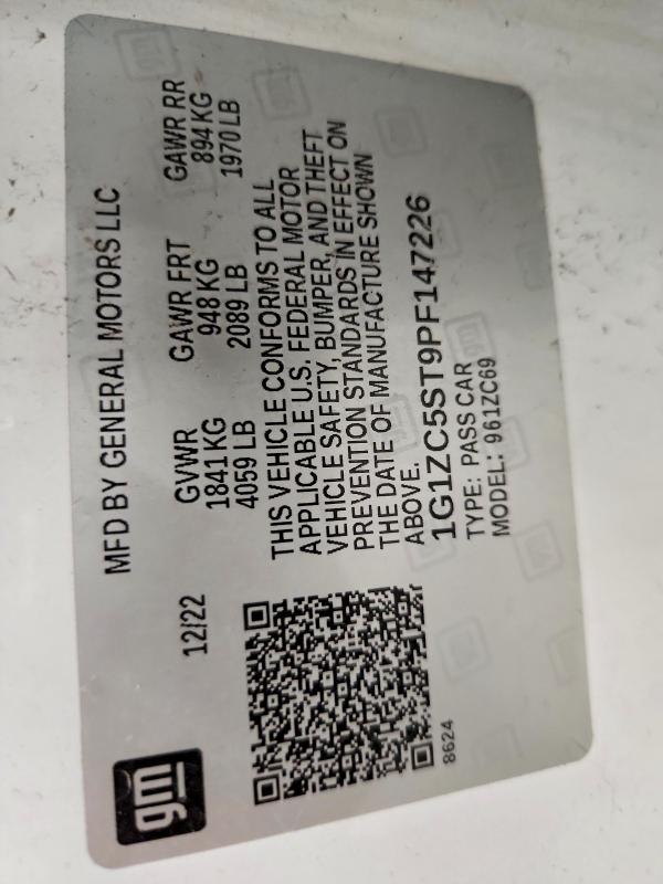 60878916 :رقم المزاد ، 1G1ZC5ST9PF147226 vin ، 2023 Chevrolet Malibu مزاد بيع