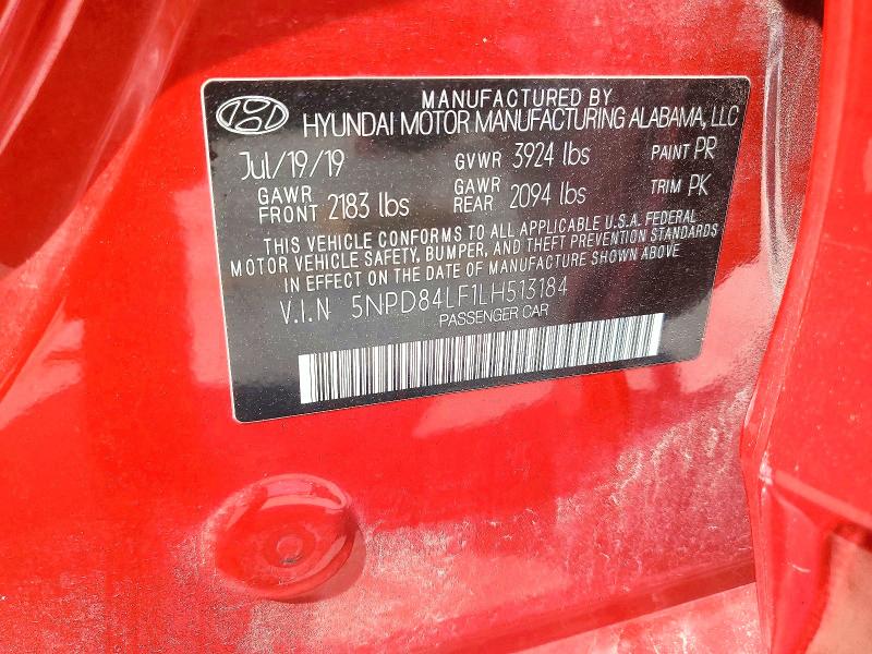Aukcja sprzedaży 2020 Hyundai Elantra, vin: 5NPD84LF1LH513184, numer aukcji: 59656236
