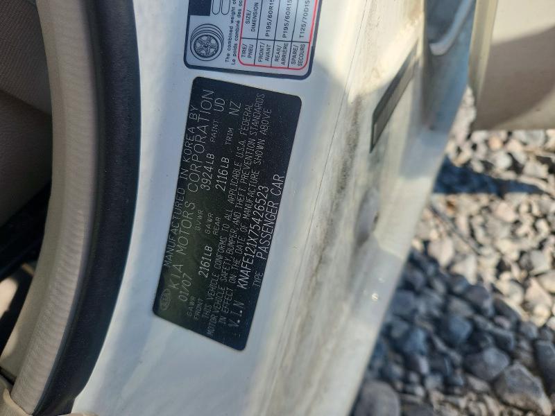 Aukcja sprzedaży 2007 Kia Spectra, vin: KNAFE121X75426523, numer aukcji: 62272306