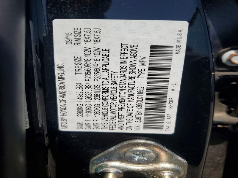 Aukcja sprzedaży 2016 Acura Rdx, vin: 5J8TB4H36GL011852, numer aukcji: 62493716