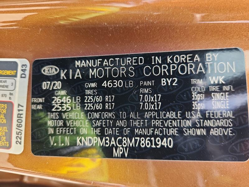 Aukcja sprzedaży 2021 Kia Sportage, vin: KNDPM3AC8M7861940, numer aukcji: 60996896