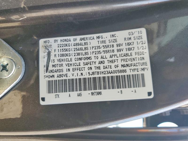 Продажа на аукционе авто 2010 Acura Rdx, vin: 5J8TB1H23AA005886, номер лота: 60137646