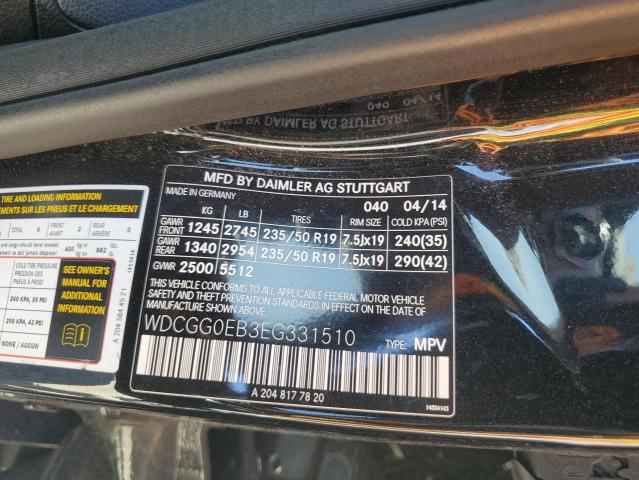 55974656 :رقم المزاد ، WDCGG0EB3EG331510 vin ، 2014 Mercedes-benz Glk مزاد بيع