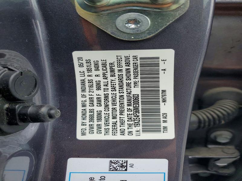 Aukcja sprzedaży 2021 Honda Insight, vin: 19XZE4F56ME000603, numer aukcji: 61609856