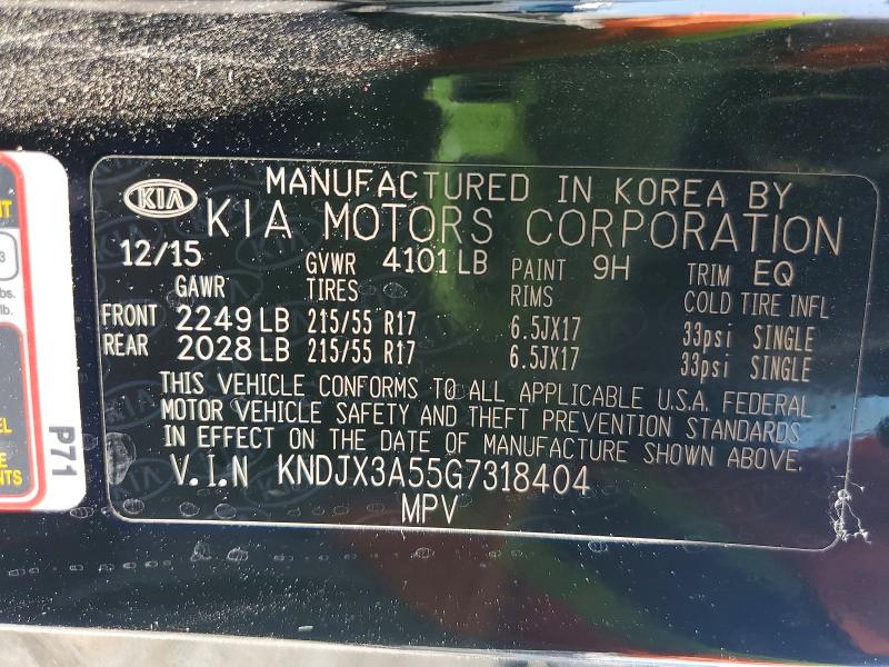61199766 :رقم المزاد ، KNDJX3A55G7318404 vin ، 2016 Kia Soul مزاد بيع