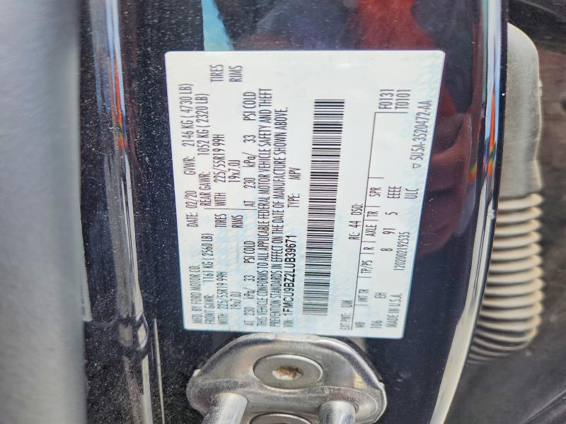 Продаж на аукціоні авто 2020 Ford Escape, vin: 1FMCU9BZ2LUB39671, номер лоту: 59584666