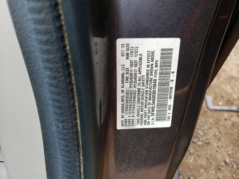 61222956 :رقم المزاد ، 5FNRL5H60EB010640 vin ، 2014 Honda Odyssey مزاد بيع