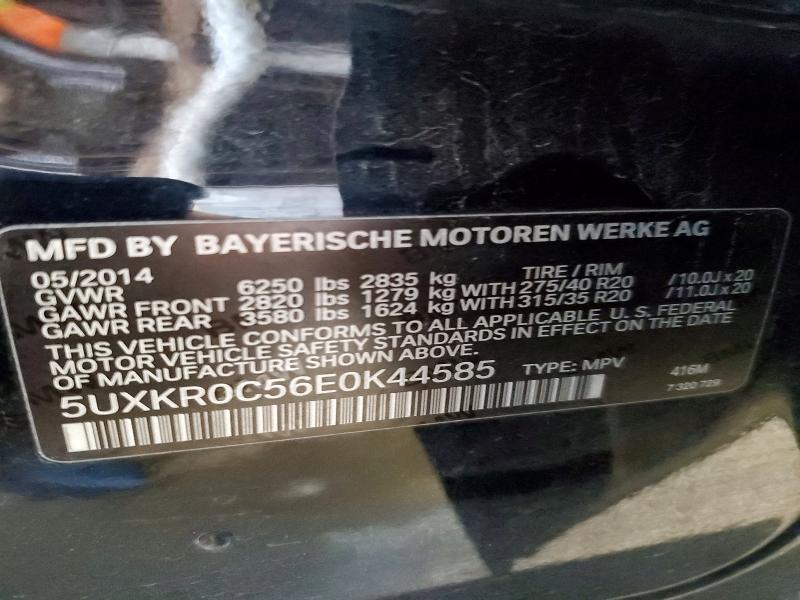 59610116 :رقم المزاد ، 5UXKR0C56E0K44585 vin ، 2014 Bmw X5 مزاد بيع