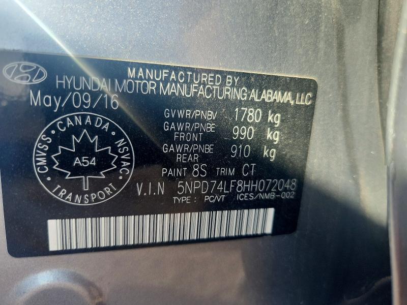 Aukcja sprzedaży 2017 Hyundai Elantra, vin: 5NPD74LF8HH072048, numer aukcji: 60003836